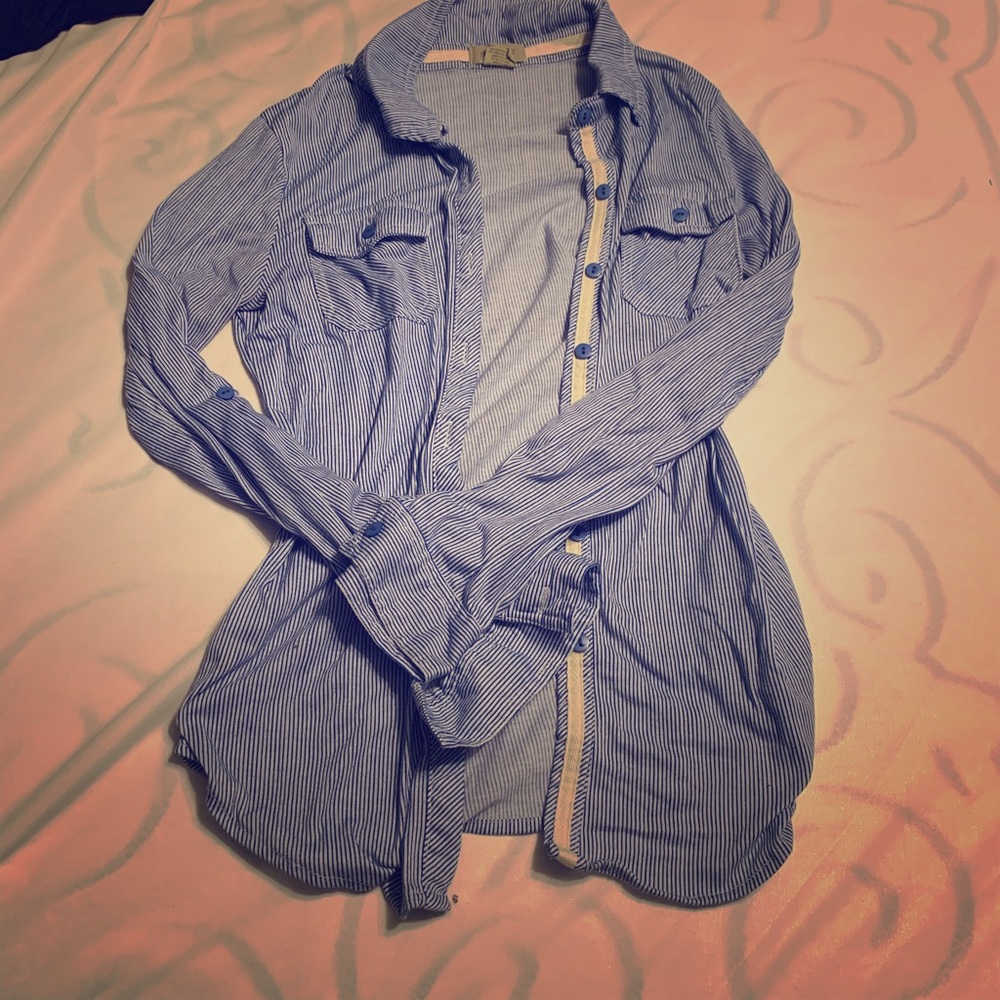 Striped button up